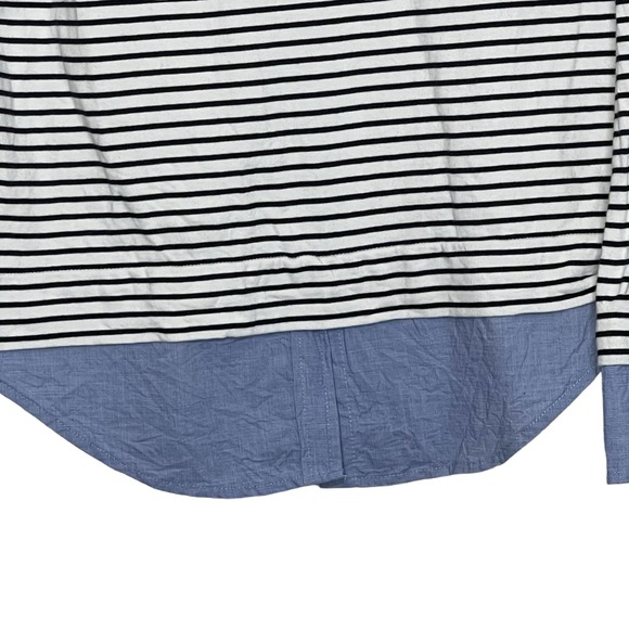J. Crew Mercantile Blouse Top Size Small White With Navy Stripes Womens Cotton - Picture 4 of 5